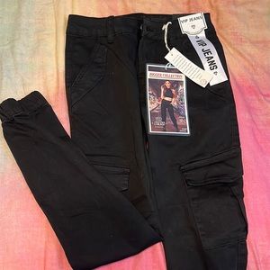 Black cargo joggers, size 1-2, vip jeans